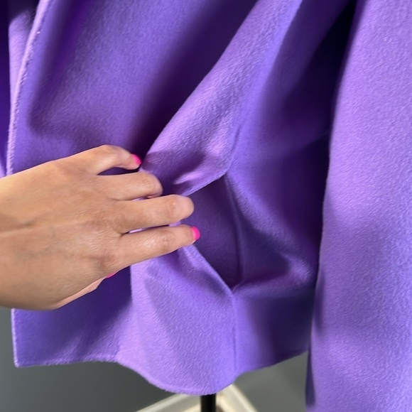 TALBOTS DOUBLE FACE WOOL PURPLE COAT JACKET Petite Large  (S678) NWT - Picture 5 of 7